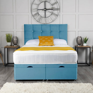 Cube Ottoman Storage Divan Bed with Headboard