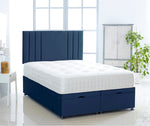 Vertical Lined Ottoman Storage Divan Bed with Headboard
