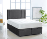 Vertical Lined Ottoman Storage Divan Bed with Headboard