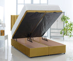 Vertical Lined Ottoman Storage Divan Bed with Headboard