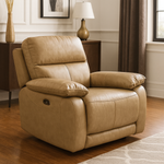 Bali Genuine Leather 3+2 Sofa Set Power Recliner Caramel