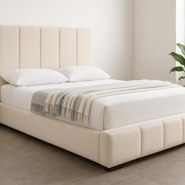 Lucia Upholstered Bed Frame 4ft 6 Double Cream Boucle