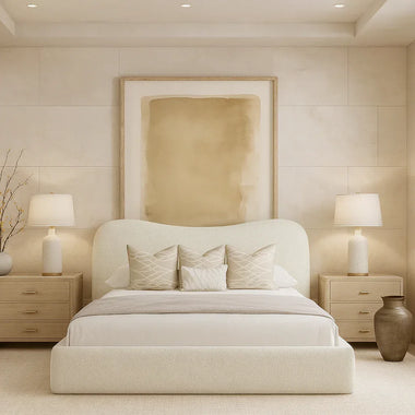 Curve Boucle Upholstered Bed Frame - DF Beds