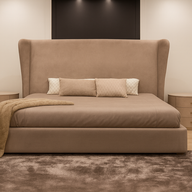 Freya Wide Wingback Curved Bed Frame