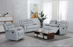 Leather Reclining Sofa 3 + 2 + 1 Seater Set Light Grey
