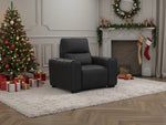 Moss Modern Genuine Leather Electric Recliner Sofa Black - DF Beds