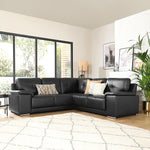 Grey Leather Sofa - D F Beds