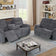 Fabric Reclining Sofa Grey