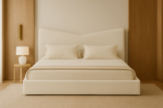 The Modvee Bed Upholstered Cream Plush
