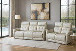 Melinda Genuine Leather Power Recliner Sofa Cream 3 + 2 Seater Set