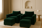 Home Cinema Sofa Armchair Set With Cupholders and Footstools Various Colour And Fabric Option