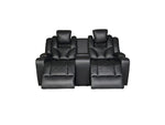 Bravado 3 + 2 Genuine Leather Power Recliner Sofa With Adjustable Headrest And Extras