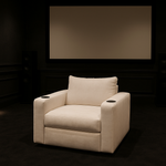 Home Cinema Sofa Armchair with Two Cupholders Cream 