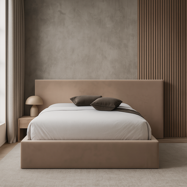 The Modora Extended Bed Frame Upholstered Mocca