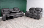 Luxe Leather Recliner Sofa Set - D F Beds