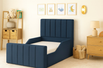 Panel Kids Bed Frame With Side Rails 3ft Single Toddler Bed Blue