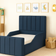 Panel Kids Bed Frame With Side Rails 3ft Single Toddler Bed Blue