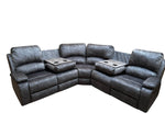 Valentia 3 + 2 Recliner Sofa Set Fabric And Leather