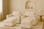 Home Cinema Sofa Armchair Set With Cupholders And Footstools Various Colour and Fabric Option