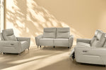 Bella 3 + 2 + 1 Seater Genuine Leather Power Recliner Sofa Grey
