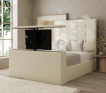 Cube TV Bed Frame matching buttons or diamond buttons Fabric 