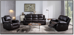Valentia 3 + 2 Recliner Sofa Set Fabric And Leather