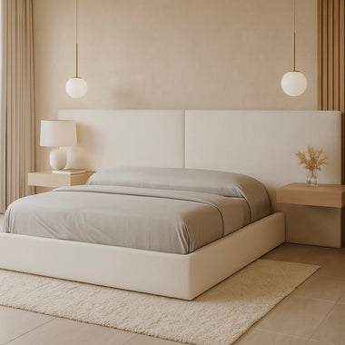 The Modora Extended Bed Frame Upholstered Cream