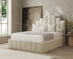 Paneling Bed Frame Fabric - D F Beds