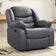 Leather Recliner Sofa Grey & Black - DF Beds