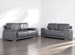 Grey Leather Sofa - D F Beds - DF Beds