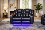 Bravado 3 + 2 Air Leather Power Recliner Sofa With Adjustable Headrest And Extras