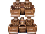 Bravado 3 + 2 Genuine Leather Power Recliner Sofa With Adjustable Headrest And Extras