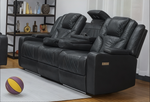 Bravado 3 + 2 Genuine Leather Power Recliner Sofa With Adjustable Headrest And Extras