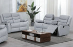 Leather Reclining Sofa Grey & Black - DF Beds