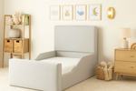 Plain Kids Upholstered Bed Frame With Side Rails Grey Plush 3ft Single 
