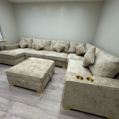 Bespoke Corner Sofa With Cup Holders Or U Shape Chase Cinema Sofa