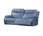 Lilly Electric Recliner Set Blue and Grey Leather Sofa