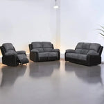 Leather Reclining Sofa Grey, Black, Brown or Cord - DF Beds