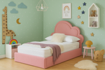 Lume Cloud Bed Frame 4ft Small Double Pink Plush Kids Children Bed