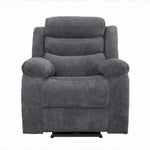 Leather Reclining Sofa Grey & Black - DF Beds