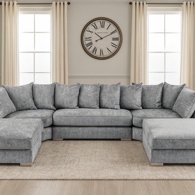 Sumerford U Shape Sofa Grey Scatter Back