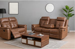 Reno Leather Recliner Sofa 3 + 2 Seater Sofa Set Tan