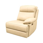 Malfi Modular Genuine Leather Recliner Seat Right End Beige