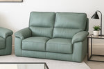 Dalmore Genuine Leather Sofa Green 3 Seater Static