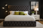Trafalgar Upholstered Chesterfield Bed Frame 5ft King Black Plush