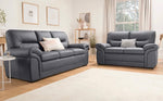 Gretal dark leather sofa