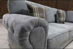 Verona Fullback Or Scatterback Grey Fabric Sofa With Cushions