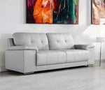 Grey Leather Sofa - D F Beds - DF Beds