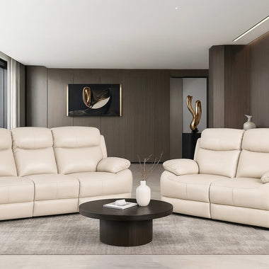 Malfi Modular Genuine Leather Electric Recliner Sofa 3 + 2 Seater Sofa Set Black