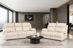 Malfi Modular Genuine Leather Electric Recliner Sofa 3 + 2 Seater Sofa Set Beige 